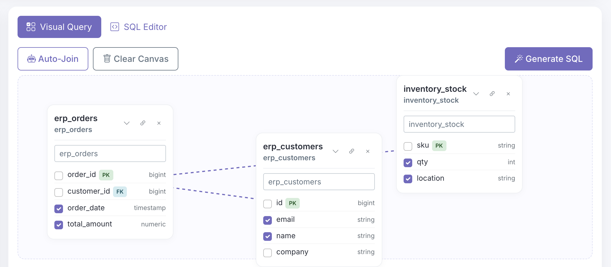 Preview do Explorer (SQL editor)